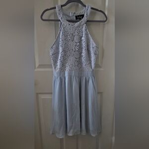 Lulu's Lace Dress in Soft Blue Sz Med